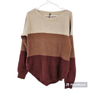 Kuhl Women's Colorblock Sweater - Cream, Brown, Red